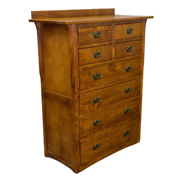 Mission Quarter Sawn Oak 8 Drawer Dresser For Sale