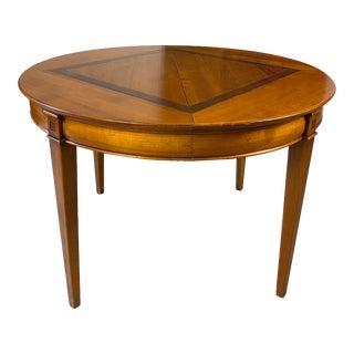 Midcentury French Fruitwood & Walnut Extendable Dining Table For Sale