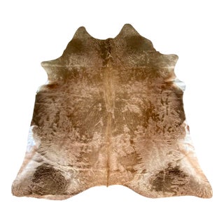 2010s Copper Champagne Natural Brazilian Cowhide 8'4" X 7'2" For Sale