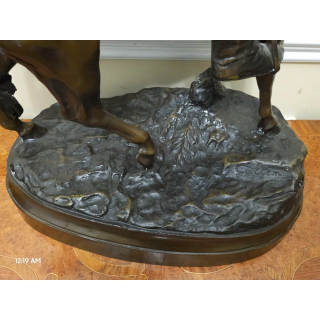 After Alfred Barye (19th C. ) and Emile Guillemin, Cavalier Arabe Revenant De La Chasse For Sale - Image 11 of 12