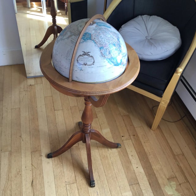 Off-white Vintage 1960s Reploge Globe on Stand With Claw Feet For Sale - Image 8 of 11