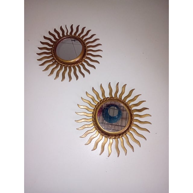 Vintage Sun Mirrors, 1960, Set of 2 For Sale - Image 4 of 5
