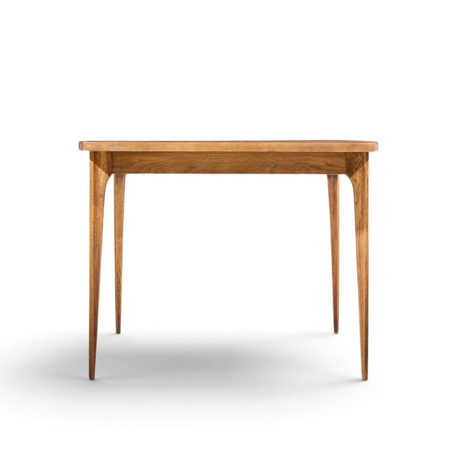 Broyhill Brasilia Broyhill Brasilia Mid Century Walnut Expanding Dining Table With 1 Leaf For Sale - Image 4 of 10