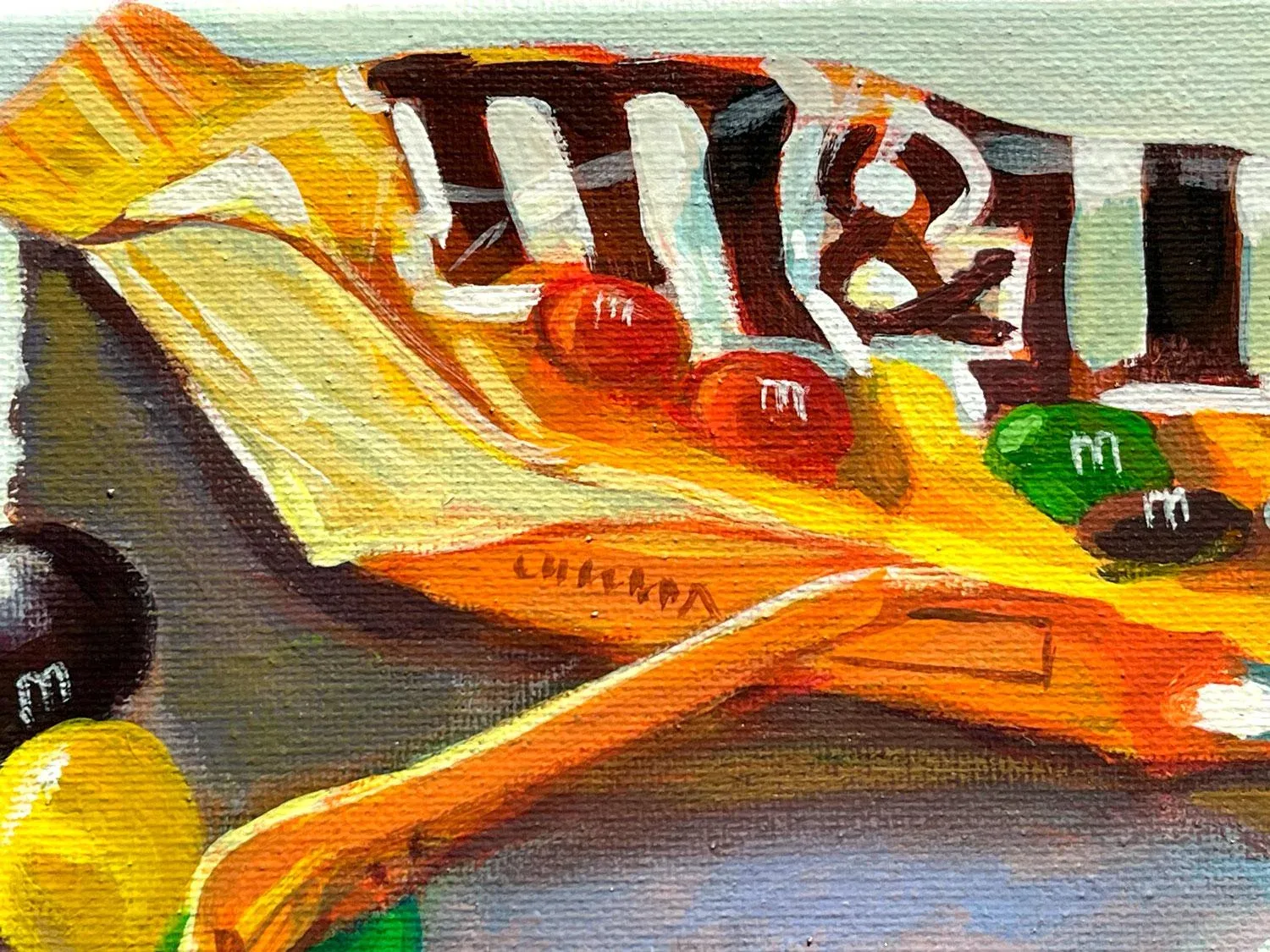 m&m & nuts art works 額装　美品 m&m & nuts art works 額装 美品 Peanut M&Ms, Original Painting