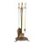 Vintage Brass American Art Nouveau Style Fireplace Tools Set For Sale