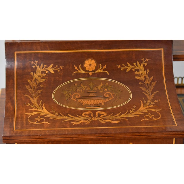 19th Century Victorian English Marquetry Inlaid Carlton House Desk For Sale - Image 14 of 18