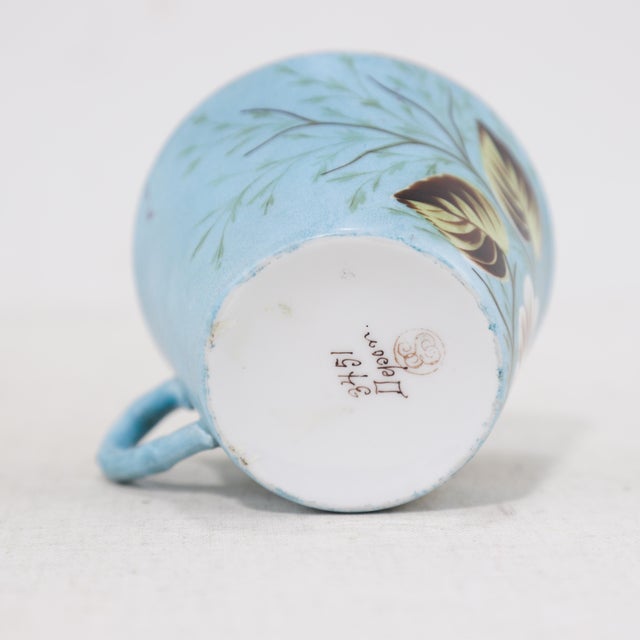Set of Five Vintage Victorian Hand-Painted Porcelain Mugs For Sale - Image 9 of 12