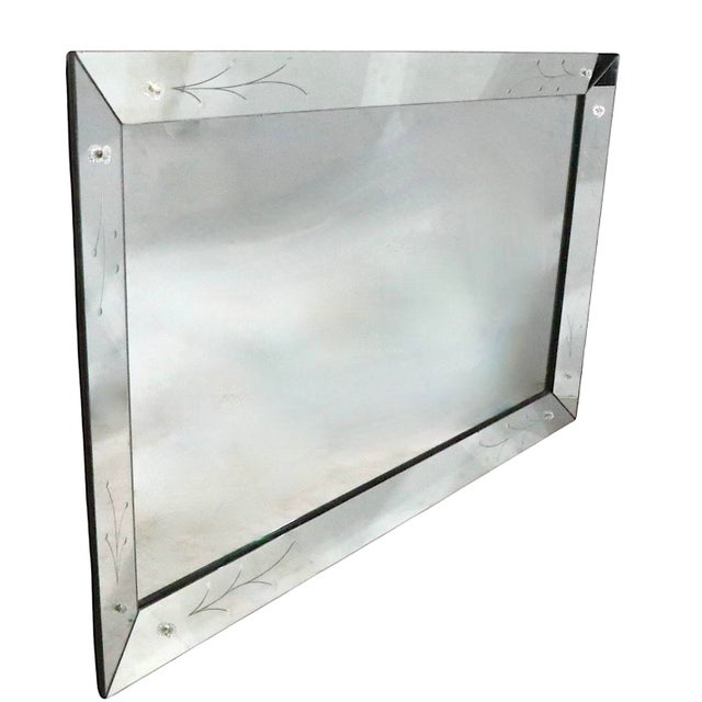 Art Deco Hollywood Regency Mid Century Modern Framed Wall Mirror For Sale - Image 4 of 9