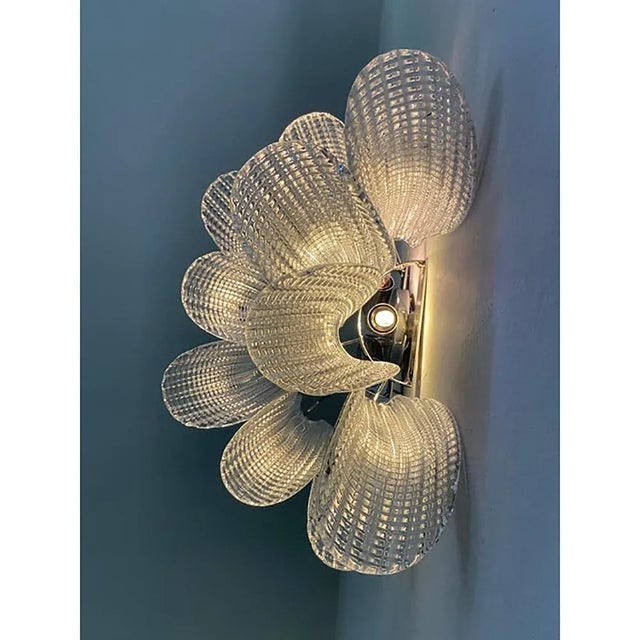 Transparent Diamanted Murano Glass Selle Wall Sconces by Simoeng, Set of 2 For Sale - Image 11 of 12