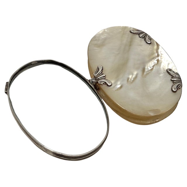 Art Deco 19th Century Victorian Mother of Pearl Folding Looking Glass For Sale - Image 3 of 16