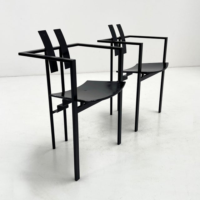 Black Postmodern Trix Armchair attributed to Karl Friedrich Förster, 1980s For Sale - Image 8 of 11
