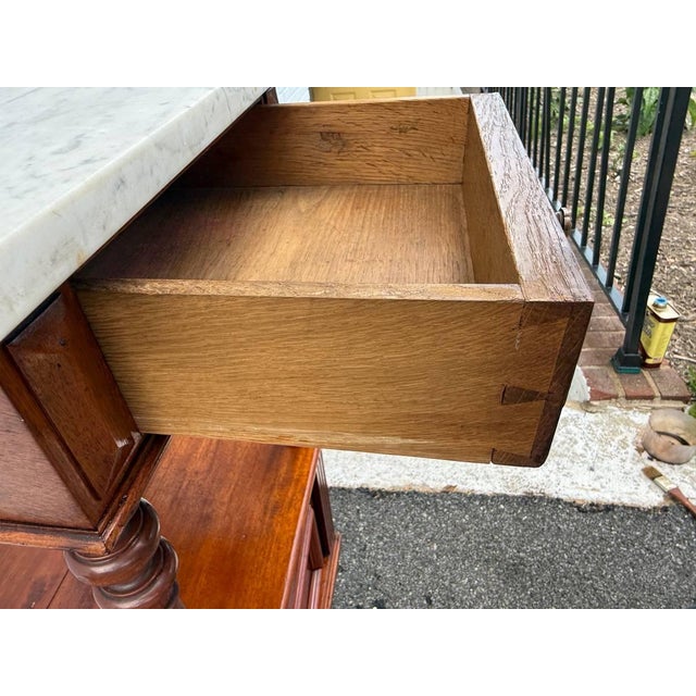 Antique French Style Marble Top 2 Tier Night Stand For Sale In Washington DC - Image 6 of 16