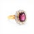 Traditional Antique Belle Époque Ring 18k Gold - 2.5ct Rubellite Garnet & 1ct Old Cut, Size 6.5 For Sale - Image 3 of 9