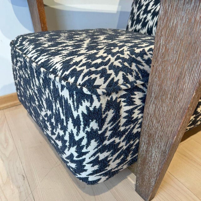 Art Deco Limed Oak Club Chair from De Coene, Belgium, 1930s For Sale - Image 13 of 18