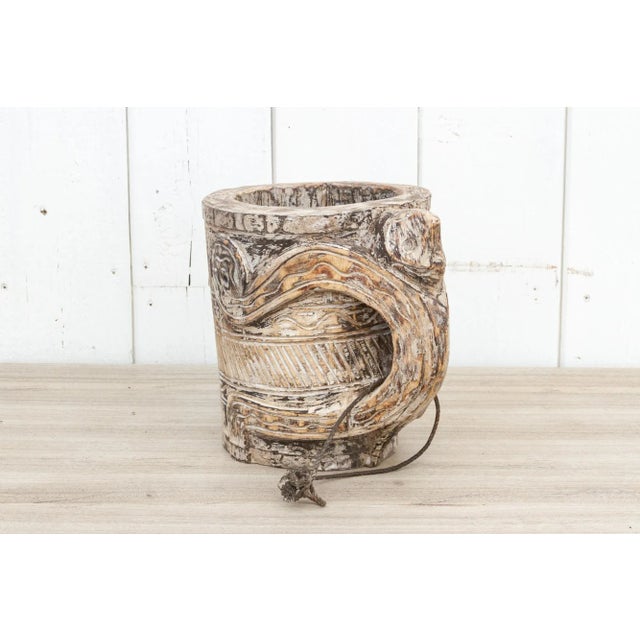 Hand-Carved Naga Milk Pot-Moyon For Sale - Image 4 of 8