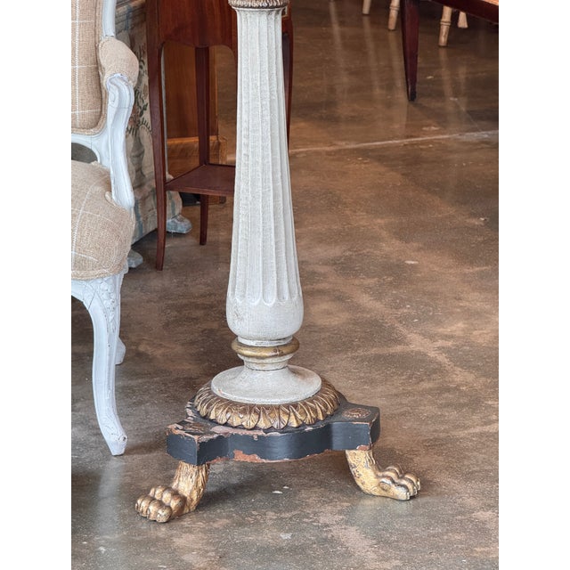 Pair Neoclassical Painted and Gilt Pedestals For Sale - Image 4 of 11