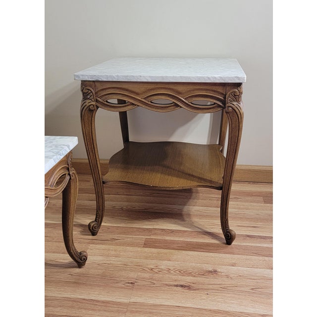 Mid 20th Century MCM Solid Marble Top Coffee and End Table Set For Sale - Image 4 of 18