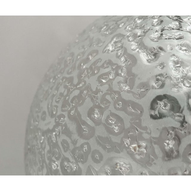 White Mid-Century Modern Space Age German Glass Ball Pendant Lamp from Doria, 1960s For Sale - Image 8 of 18