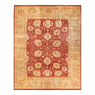 Eclectic Hand-Knotted Area Rug - Red, 11' 10" x 15' 2" For Sale