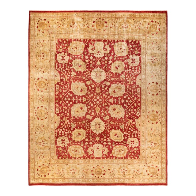Eclectic Hand-Knotted Area Rug - Red, 11' 10" x 15' 2" For Sale