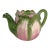 Vintage Majolica Cabbage Ceramic Tea Pot With Lid Made in Italy For Sale