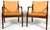 Mid-Century Modern Mid 20th Century Pair Danish Modern Leather Armchairs For Sale - Image 3 of 10