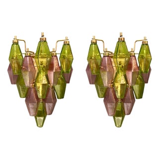Murano Glass Poliedri Sconces, Italy, 1980s, Set of 2 For Sale