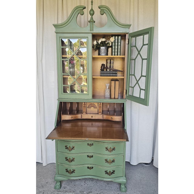 Green Secretary Hutch, Circa 1940's. For Sale - Image 14 of 18