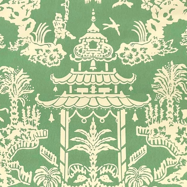 Vintage Boho Brunschwig & Fils Lhasa Hand Printed Double Roll Wallpaper For Sale - Image 11 of 14