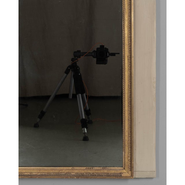Louis XVI Style Trumeau Mirror, Painted Pine Frame, Gilded Trim, 1900s For Sale - Image 9 of 11