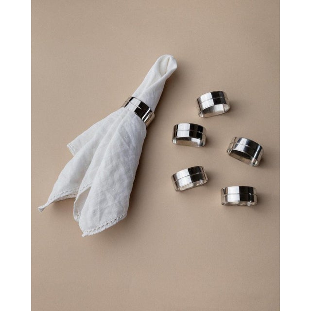 Vintage Chrome Napkin Rings, Italy, 1970s, Set of 6 For Sale - Image 13 of 13