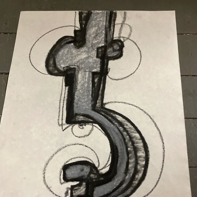 Abstract Contemporary Original Wayne Cunningham Abstract Pastel Drawing Signed For Sale - Image 3 of 4