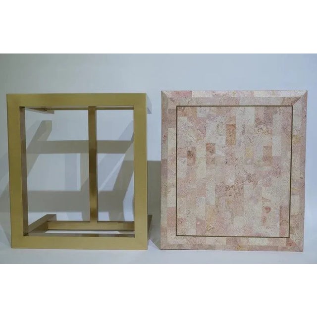 Pink Maitland Smith Tessellated Marble Box on Stand For Sale - Image 8 of 12