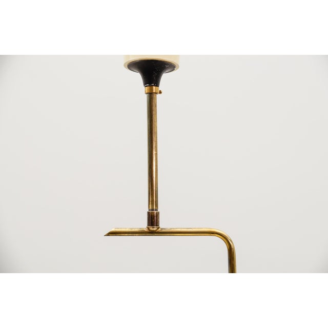 Metal Mid-Century Modern Scandinavian Hanging Lamp in Copper and Opaline Glass For Sale - Image 7 of 9