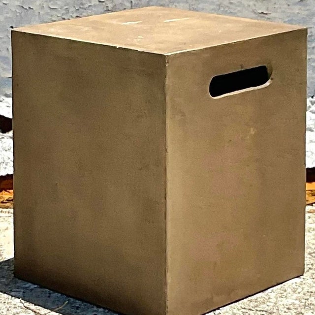 Vintage a Boho Matte Glazed Ceramic Stool For Sale - Image 11 of 13