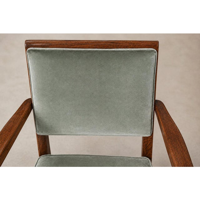 Wood Pair of Caviúna Wood Armchairs in Thick Green Velvet, Brazil, Mid-20th Century - Lot 954 For Sale - Image 7 of 16