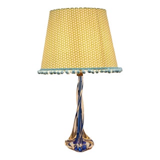 Crystal Lamp in Blue from Val Saint Lambert For Sale