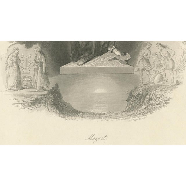A. H. Payne, Classical Portrait of Wolfgang Amadeus Mozart, Engraving, 1850 For Sale - Image 5 of 9
