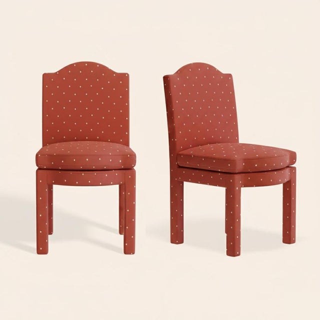 Red Velvet Leo Dining Chairs by Ceraudo, Set of 2 For Sale - Image 4 of 4