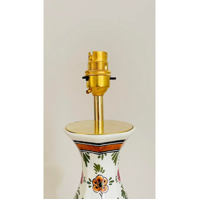 Antique Delft Polychrome Table Lamps from Royal Delft, Set of 2 For Sale - Image 4 of 7