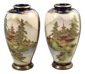 Japanese Tashiro Satsuma-Style Vases, 1920s, Set of 2