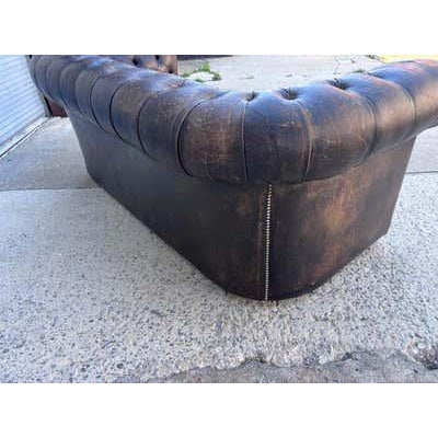 Chesterfield Leather Sofa, Vintage Upholstery, Patina Finish, 1985 For Sale - Image 14 of 17