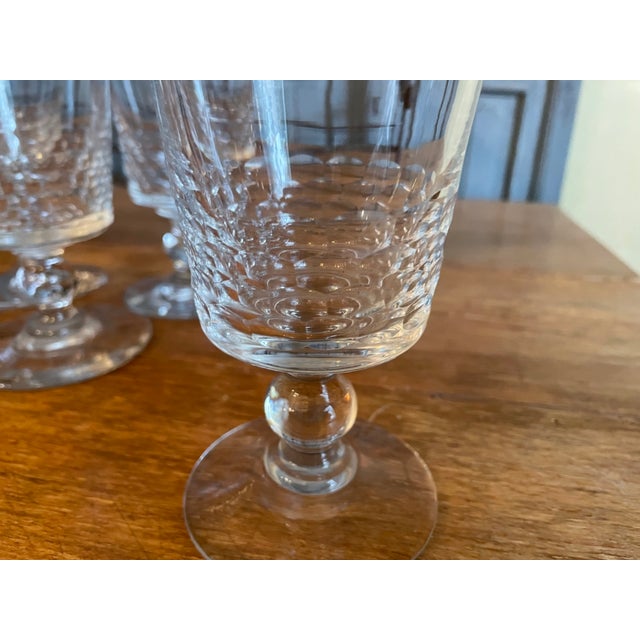 Antique French Hand-Cut Wine Glasses, 1800s, Set of 6 For Sale - Image 4 of 10
