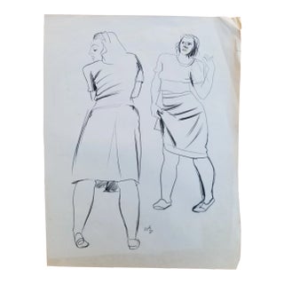 Original Female Sketch by Herman Volz For Sale