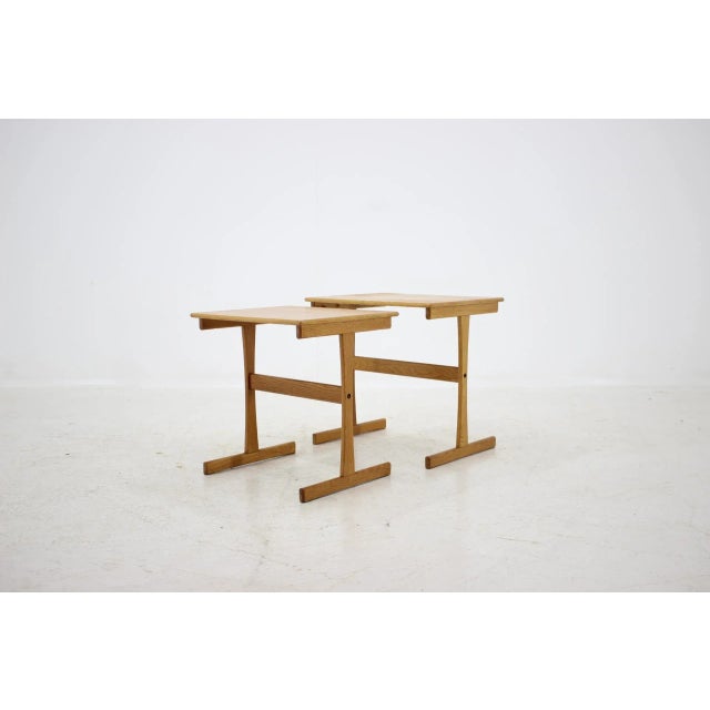 Oak Nesting Tables, Denmark, 1960s, Set of 2 For Sale - Image 3 of 13