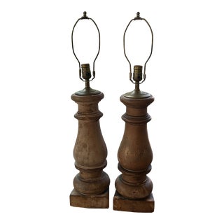Pair of Antique Terracota Baluster Lamps For Sale