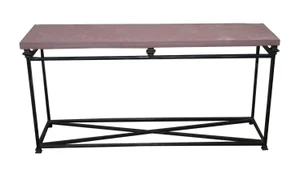 Iron Base & Slate Top Console Table