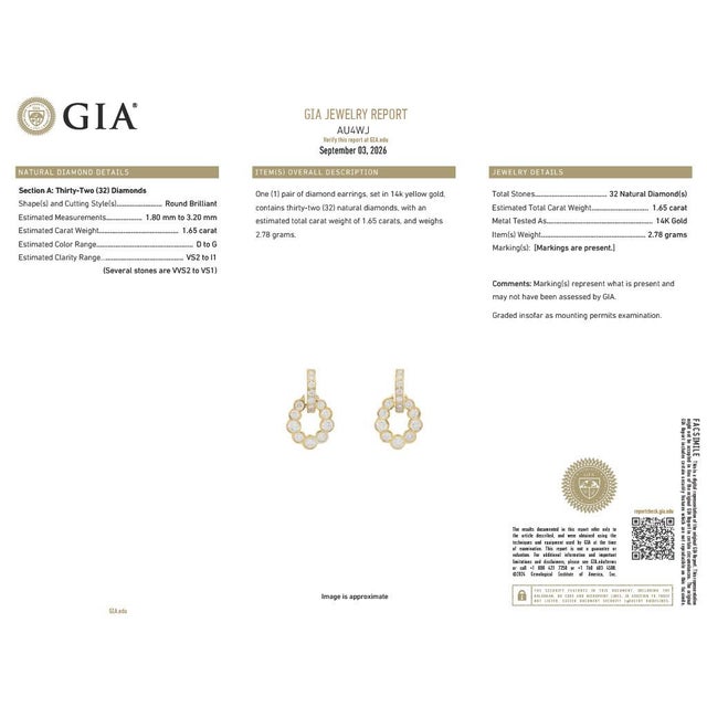 A sophisticated modern take on the classic door-knocker earring, these 14K yellow gold diamond drops combine bold...