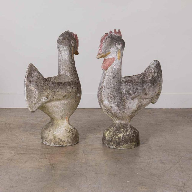 French 1960s French Concrete Rooster Planter For Sale - Image 3 of 14