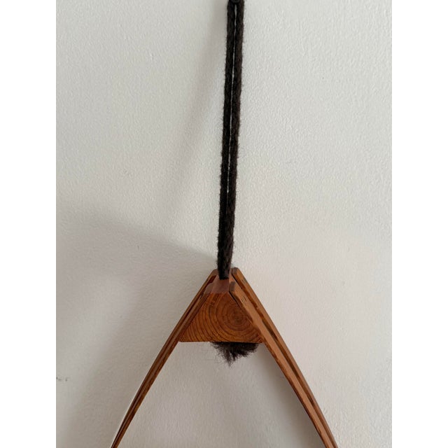 1960s Vintage Danish Modern Teak Bent Wood Teardrop Hanging Shelf For Sale - Image 5 of 9